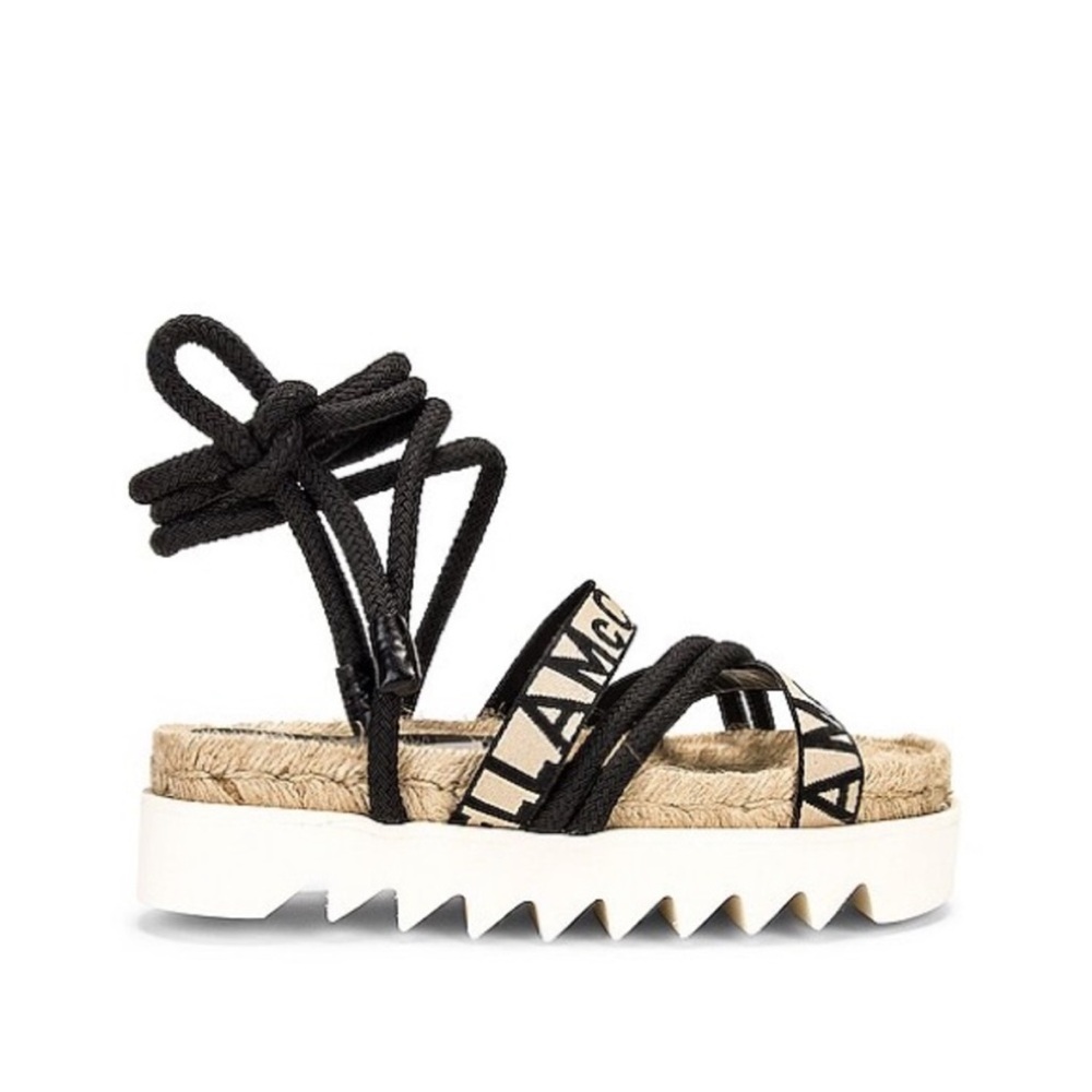 Stella McCartney Gaia Sandals in Black & Cream - Picture 13 of 13